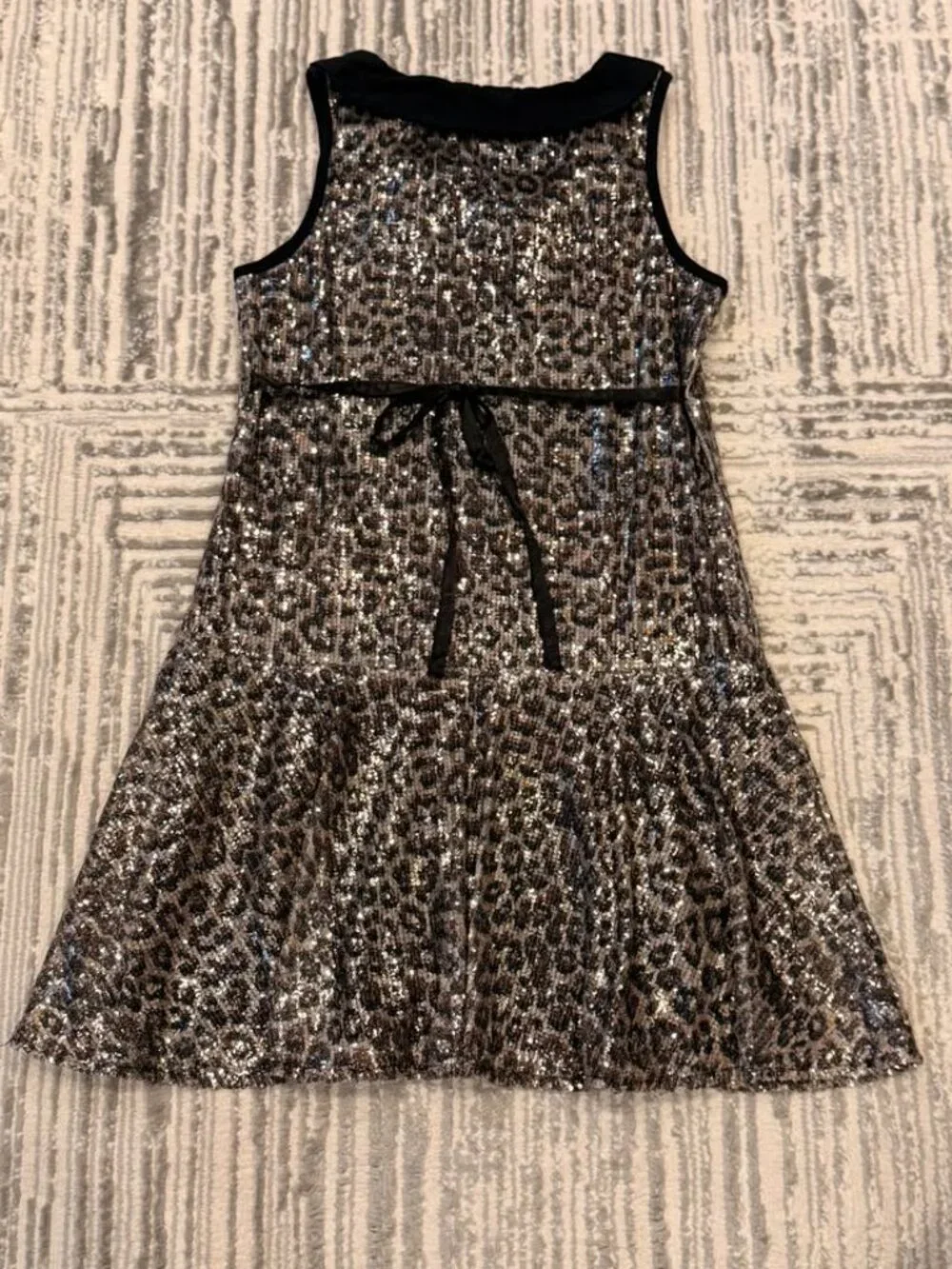 Justice girls size 12 black/gold/silver sequin dress